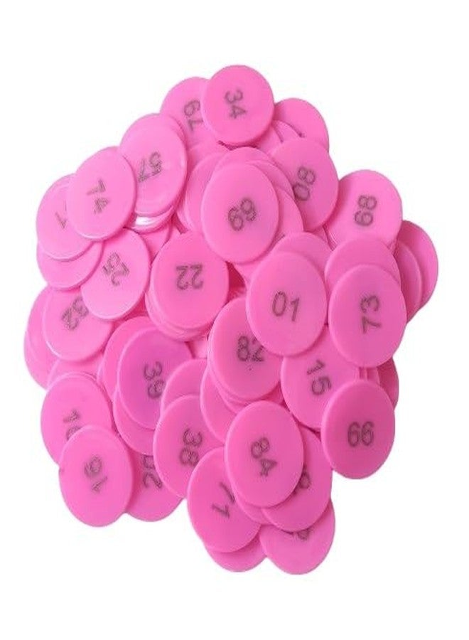 موريل عملة معدنية دائرية الشكل من البلاستيك، منقوشة بأرقام من 1 إلى 100 (31 مم)، من إنتاج شركة موريل. مناسبة للاستخدام في المتاجر، وألعاب الطاولة، والمنازل، والمدارس، وغيرها. (لون وردي). ضمان طباعة مدى الحياة. - Image 1